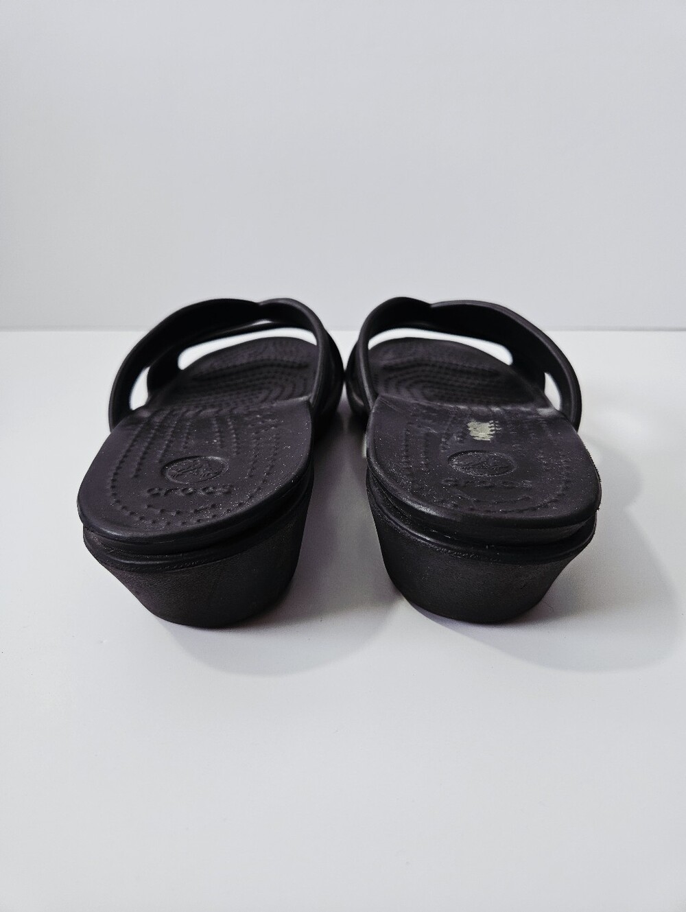 Crocs Patricia II Wedge Sandals Size 7 Black Shoes - Picture 4 of 5